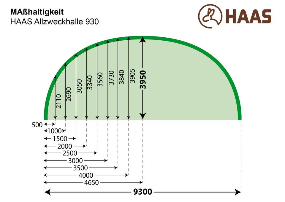 HAAS Allzweckhalle 9,3x30 m – Rundbogenhalle,Lagerzelt,Unterstand in Nümbrecht