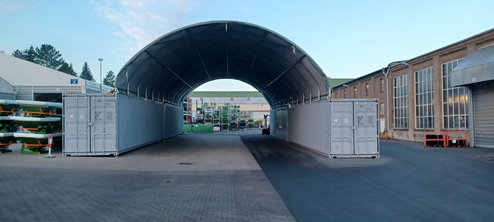 Container Überdachung / Containertop - Verschiedene Größen erhältlich: 6x6x2m, 8x6x3m, 8x12x3m, 10x12x3,6m - Schnelle & einfache Installation - Perfekter Schutz vor Wind Wetter - Finanzierung möglich in Hamburg