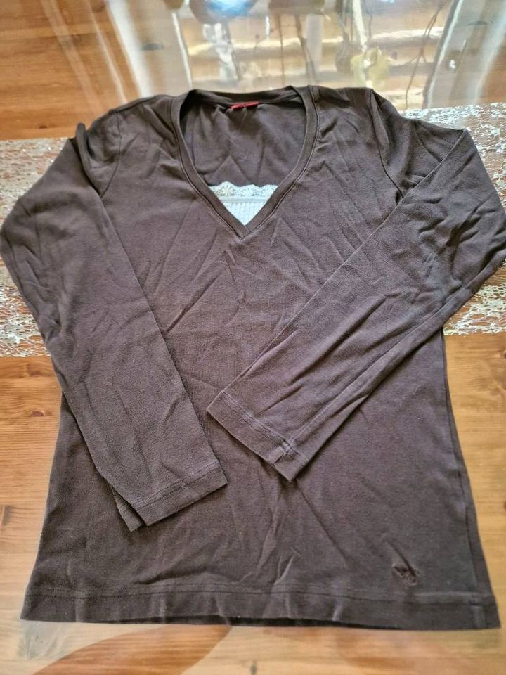 Esprit T-Shirt Größe XL Fb. Braun  mit Spitzeneinsatz in Tirschenreuth