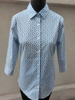 BLUSE Gr. 36 WALBUSCH WEISS BLAU MUSTER LANGARM RETRO  LANGARM Baden-Württemberg - Mannheim Vorschau