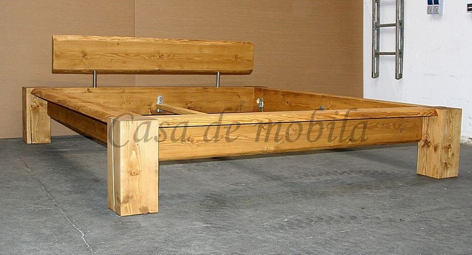 Holzbett Balken-bett TATRA Unikat 180x200x42cm Fichte massiv in Goslar