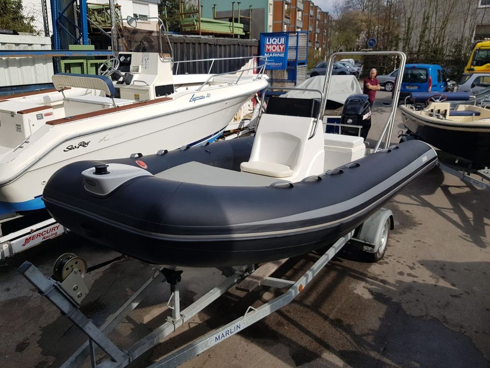 RIB Schlauchboot Grand 520 GFK Rumpf mit Mercury 60PS 4 Takt EFi in Dortmund