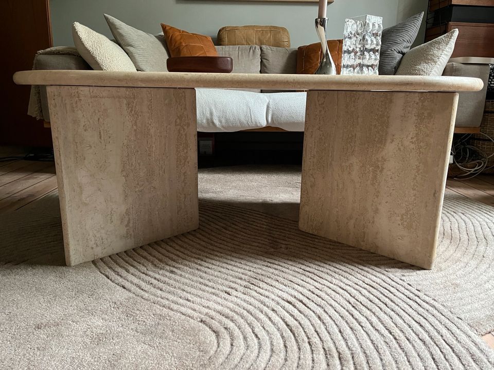 Travertin-Marmor Couch-Table Beistelltisch-Tisch Oval Stein Sofa in Berlin