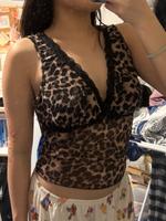 Leopard Print Top/ Tank Top/ Mesh Coquette Spitzen y2K Oberteil S München - Maxvorstadt Vorschau