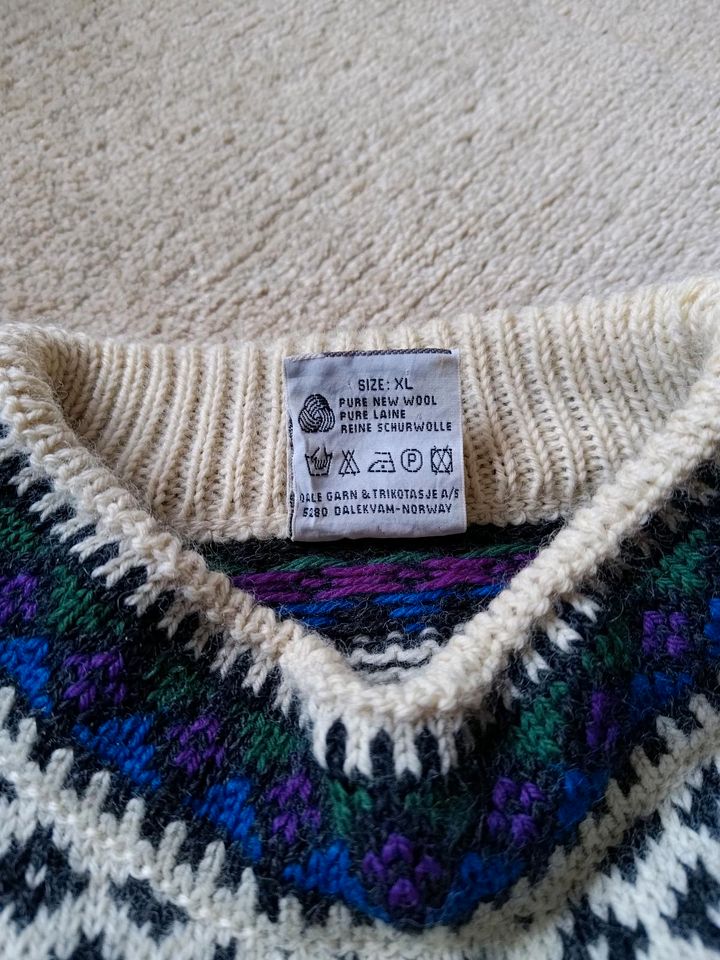 Vintage Knit Sweater Dale of Norway XL Strickpullover Retro in Kelsterbach