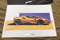 Ferrari SF90 Spider lithograph Design Skizze Poster Prospekt Niedersachsen - Nordhorn Vorschau