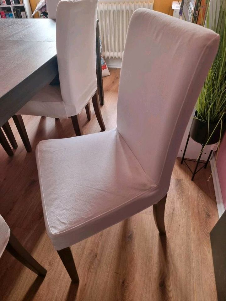Hendriksdal IKEA Stuhl 8x weißer Bezug dunkelbraune Beine in Rosdorf