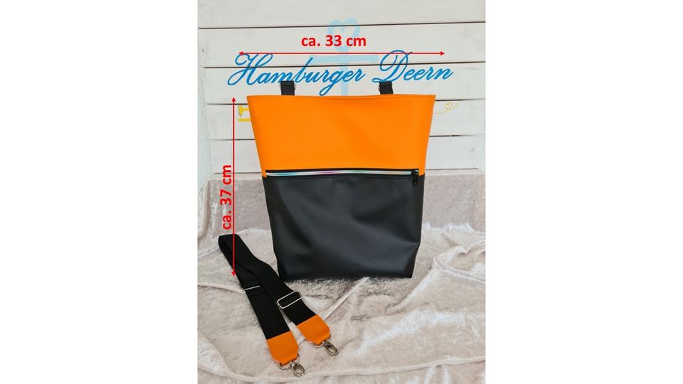 Umhängetasche „Flippo“ orange schwarz / Gurtbandtasche in Hamburg