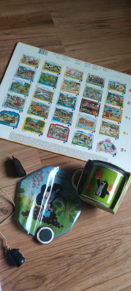 Maulwurf Pauli Puzzle Magnet Kalender Tasse Fensterbild Set in Zwoenitz