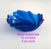 Blaue Glasschale, Obstschale, Eisschale, Gebäckschale, Schüssel. Sachsen-Anhalt - Gommern Vorschau