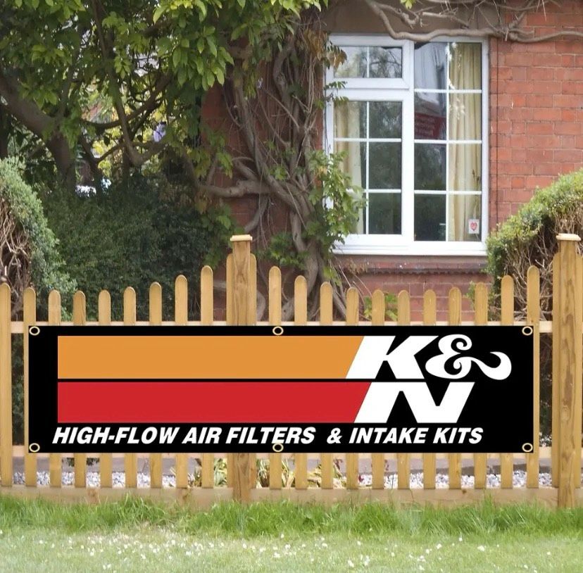 K&N Air Filters Banner Fahne Flagge flag Werkstatt Neu in Freiburg im Breisgau