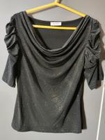 Shirt Wasserfall Glitzer Puffärmel Orsay schwarz Größe S Bayern - Traitsching Vorschau