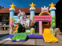 Angebot XXL Einhorn Hüpfburg mit Rutsche mieten Verleih Hessen - Echzell  Vorschau