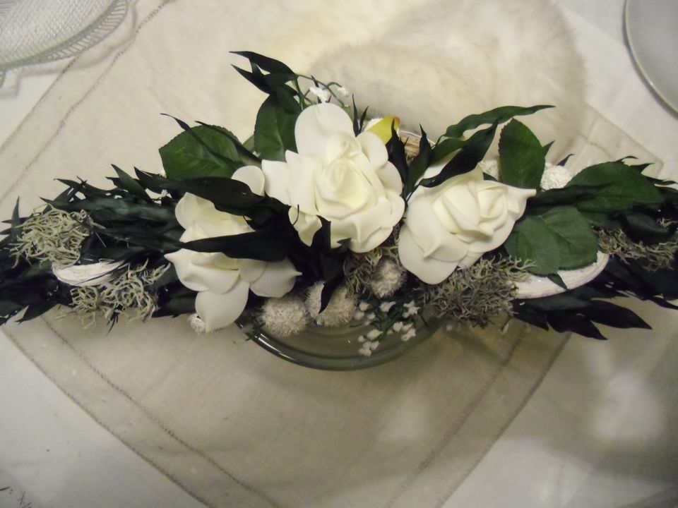 Strauß länglich weiße Papierrosen Hochzeit Deko ca. 60 cm in Neustadt an der Weinstraße