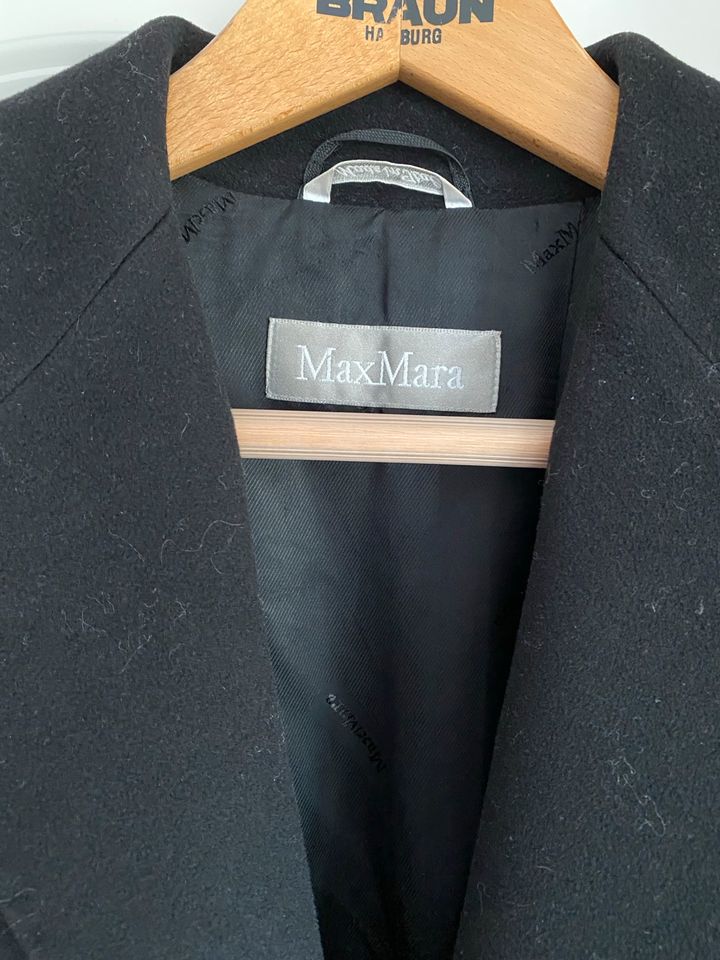 Mantel Max Mara, schwarz lang, Lana Wolle, Gr. 42 in Elmshorn