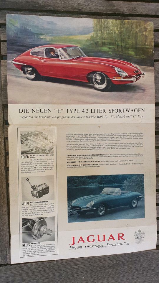 Jaguar 'E' Type Prospekt sehr sehr selten in Deutsch in Idstein