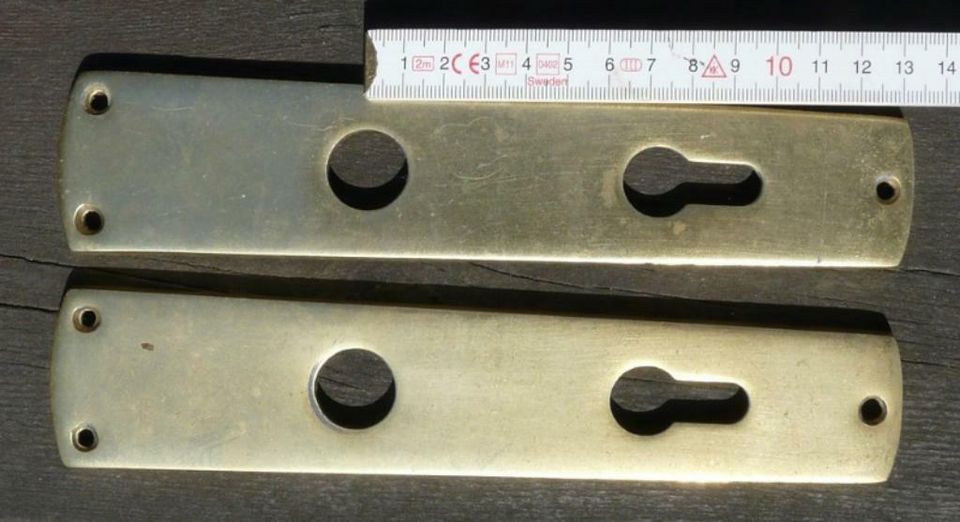 2 PZ-Schlüsselschilder Alu goldfarbig eloxiert 70er Jahre in Eggebek