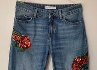 ZARA Denim bestickte JEANS Pailletten Relaxed Fit Cropped S 36 38 Leipzig - Leipzig, Südvorstadt Vorschau