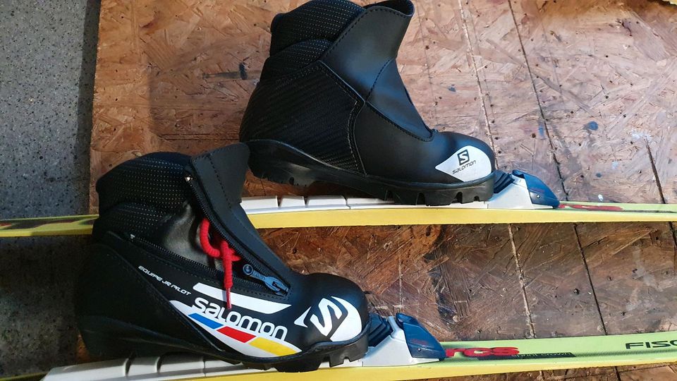 Ski Langlauf Set Fischer mit Schuhe Salomon Gr. 33,5 Ski 100 cm in Freiberg