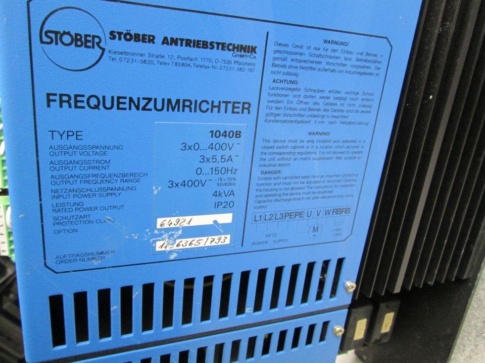 Frequenzumrichter ,Stöber  1040B   4kVA in Verden