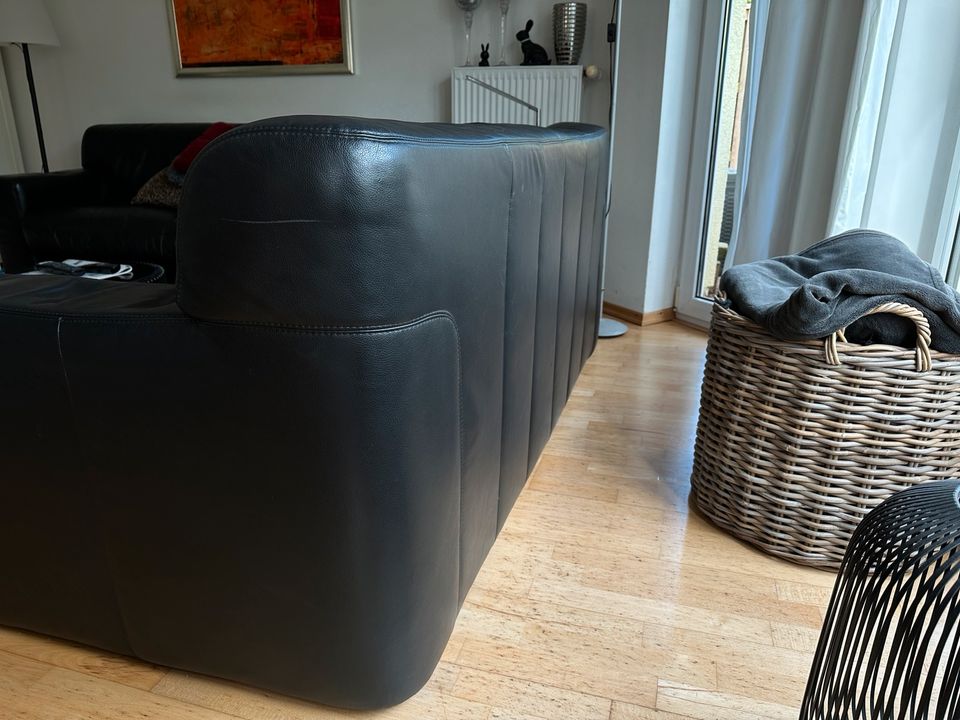 Sitzgruppe | Sofa | Musterring | Echtleder | Schwarz | Leder in Osnabrück