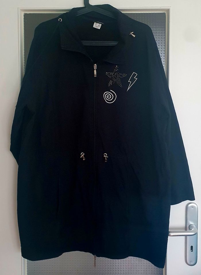 Mia Moda Sweat-Jacke schwarz mit Straß Gr. 54 in Mülheim (Ruhr)