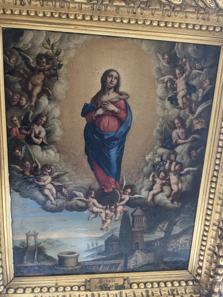 Gemälde Madonna (gemalt von einem Schüler des Murillo) - 68x60cm in Alzenau