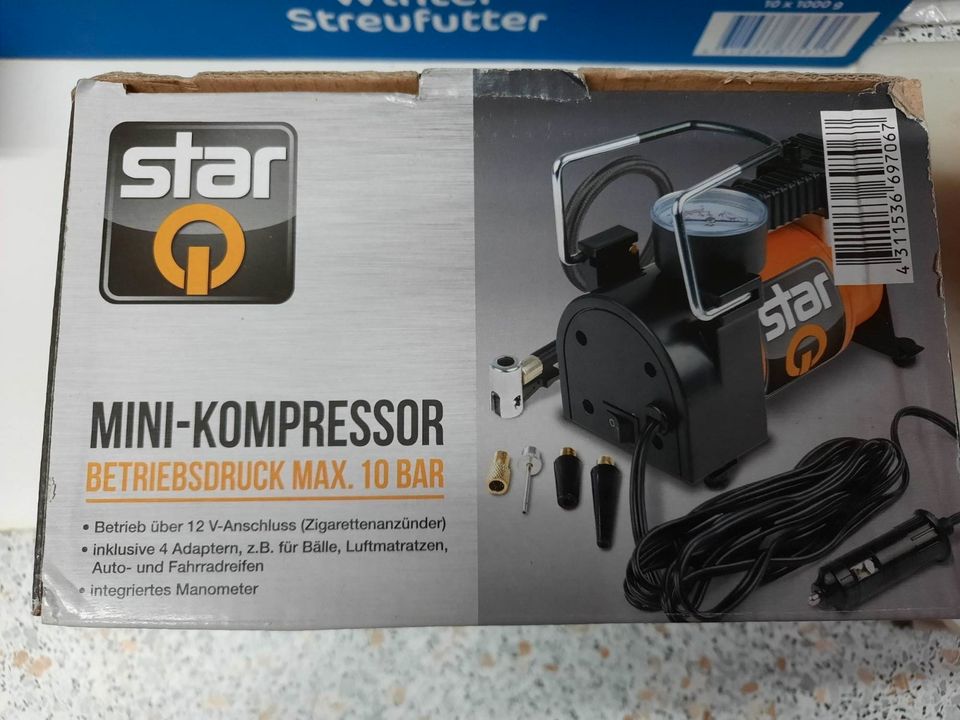 Mini Kompressor max.10 Bar STAR  (Für Zigarettenanzünder) in Steinheim