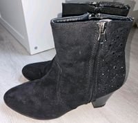 Damen Stiefeletten schwarz 37 mit Schwarzen Strasssteinchen Wuppertal - Oberbarmen Vorschau