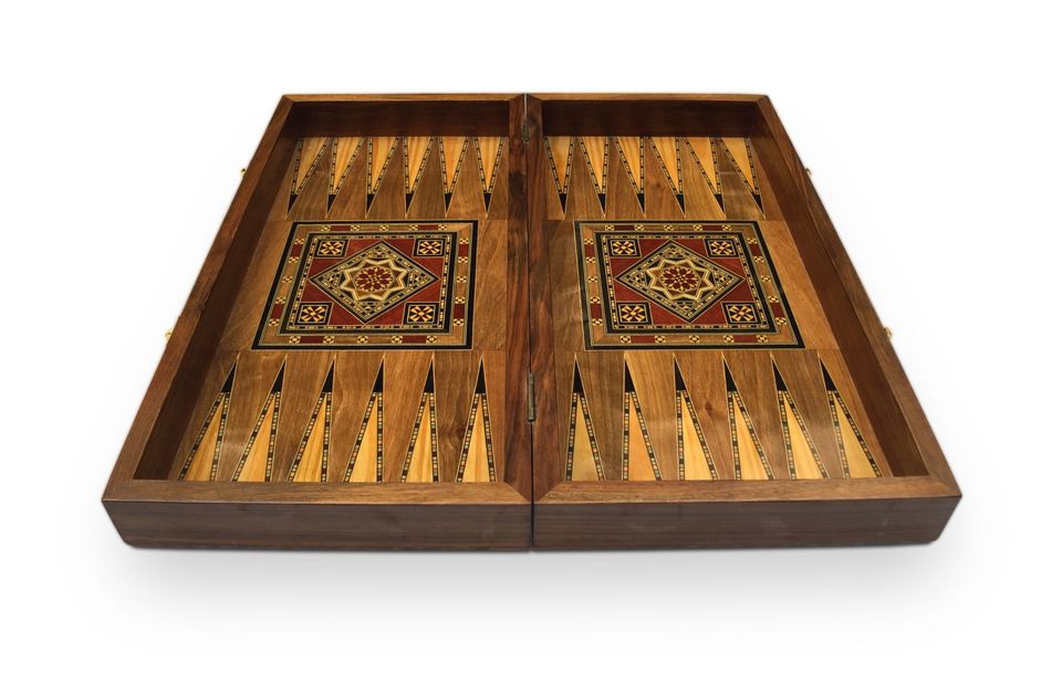 50 cm Holz Backgammon/Schachspiel Brett inkl.HolzSteine&Figuren in Hamburg