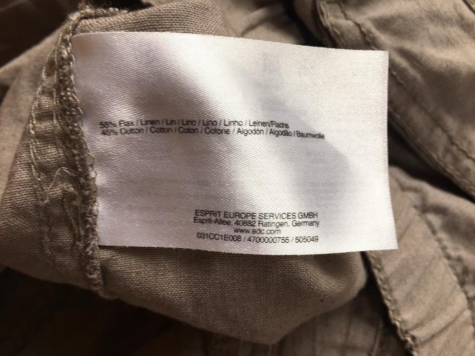 ESPRIT,  Kurzkleid, Leinen/Baumwolle, Nougat, neuwertig, Gr 34/36 in Waldmohr