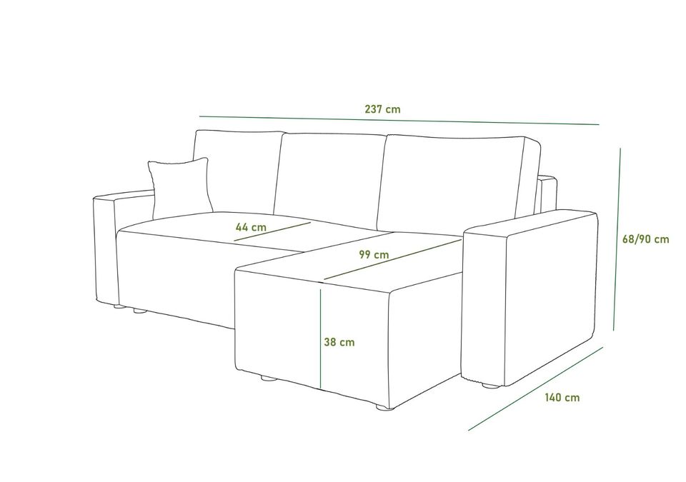 Ecksofa AMRO Schlafsofa Cord Bettkasten modern Sofa Modern in Berlin