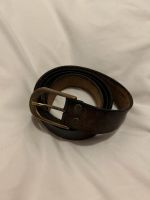 Vintage Leather Belt Ledergürtel 110cm braun gold Niedersachsen - Emstek Vorschau