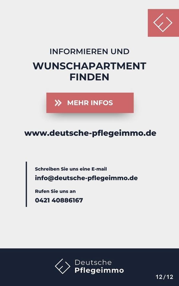 ✅ Kapitalanlage Pflegeimmobilie, KfW gefördert, Langfristig Verpachtet, Kein Vermietungsaufwand, Pflegeapartment, Wohnung im Pflegeheim, Betreutes Wohnen, Pflegewohnung, Pflegezimmer, Seniorenwohnung in Stralsund