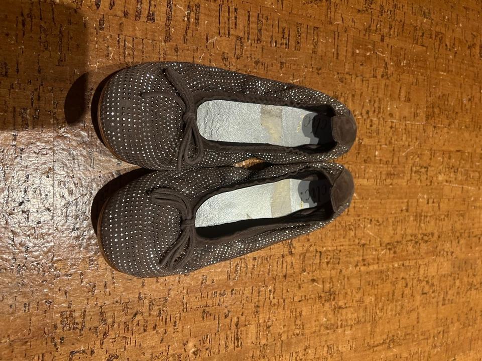 Dunkelbraune Ballerinas mit Strasssteinen von Clic! Größe 38 in Bad Oeynhausen