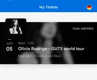 2x Olivia Rodrigo - GUTS world Tour FRANKFURT 05.06.2024 Hessen - Offenbach Vorschau