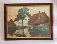 Franz Hecker ⭐ Mühle am Weiher - Farblithografie um 1900 Niedersachsen - Bad Essen Vorschau