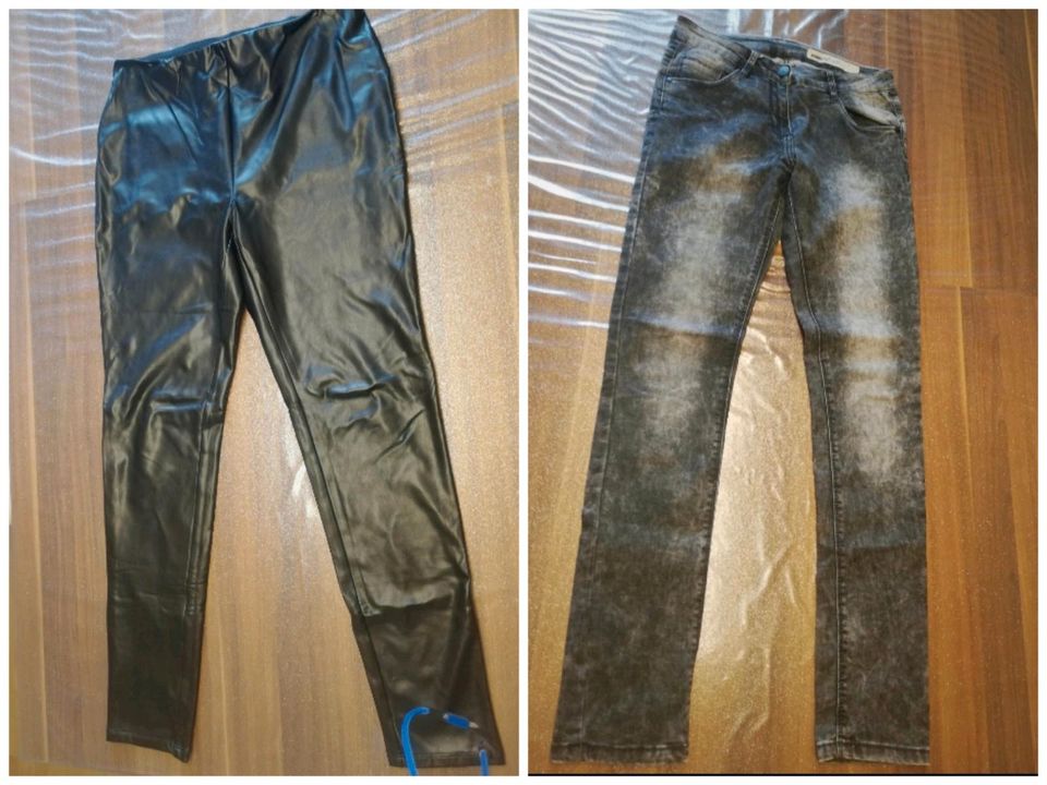 Mädchen Jeans 2 Farben Schlaghose Legging Gr. 170 in Feilbingert