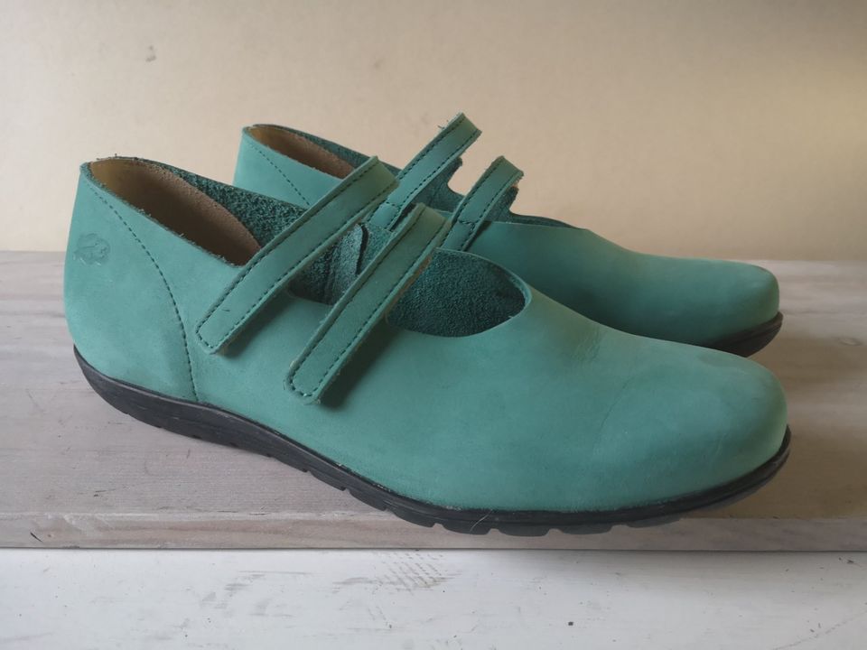 Damen Schuhe Slipper Loints of Holland Gr 38 türkis Nubuk in Duisburg