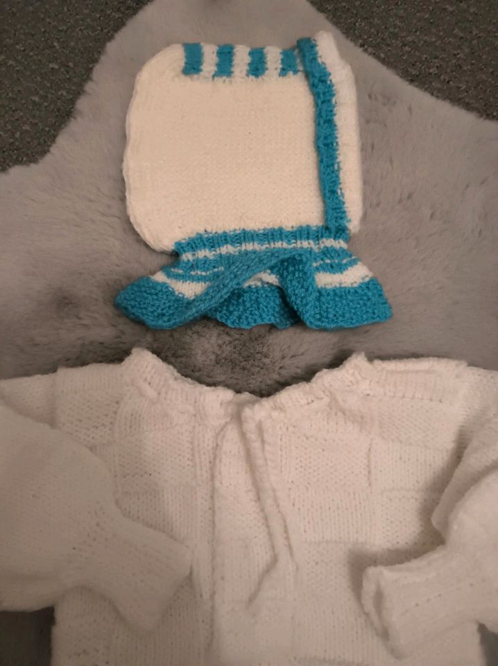 Baby Winterset Pullover+Mütze Handmade geschätzt Größe 74 in Bad Sulza