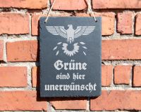 SCHIEFERTAFEL "GRÜNE SIND HIER UNERWÜNSCHT" 20X25CM Thüringen - Sonneberg Vorschau