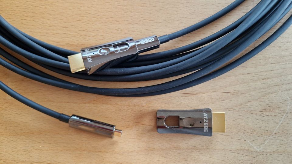 HDMI Glasfaserkabel 4K, 10m, HDMI 2.0, für Leerrohr in Neuenstadt