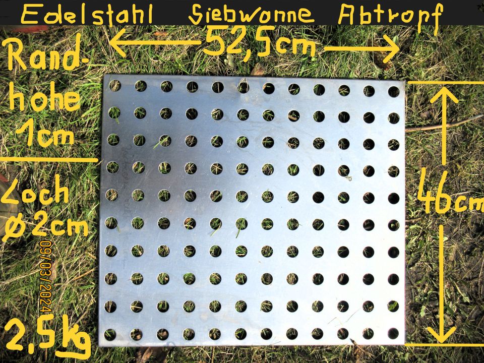 2er Set - Edelstahl - Wanne mit Abtropfsieb - 6,2kg in Lemgow