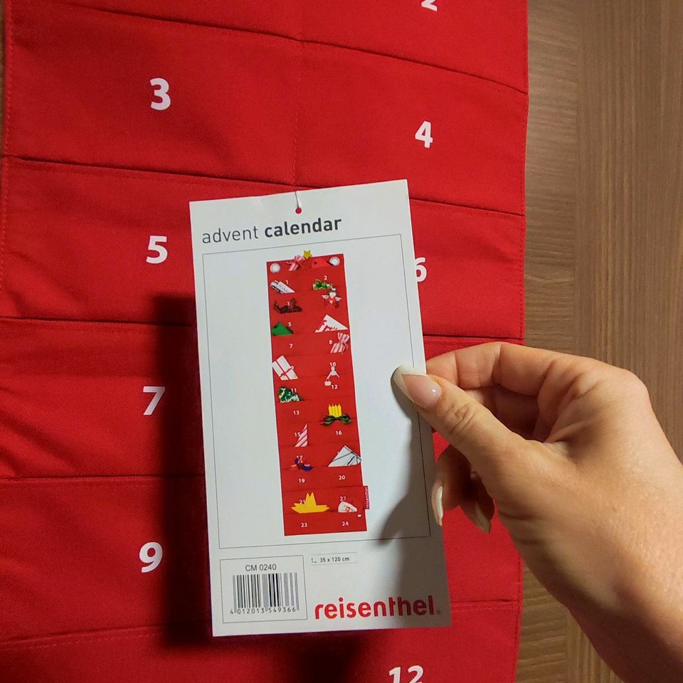 Adventskalender Stoff  Edelstahl rot hochwertig Top! in Hanau