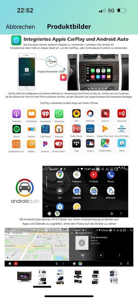 Autoradio Mercedes A Klasse Android Auto// Apple Car Play,NP 240€ in Bochum