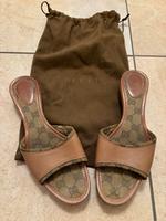 Original Gucci Pantolette, Leder, beige, Holz, Gr. 38 Bayern - Herrsching Vorschau
