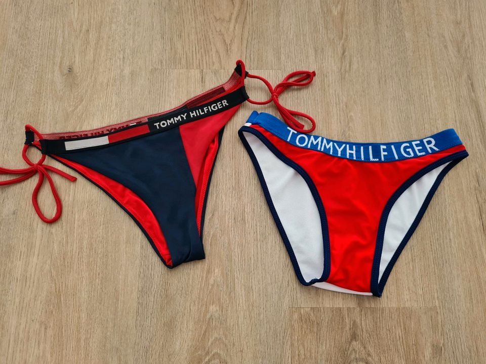 Tommy Hilfiger Bikini Hosen Badehosen S 36 Damen rot blau weiß in Bergisch Gladbach