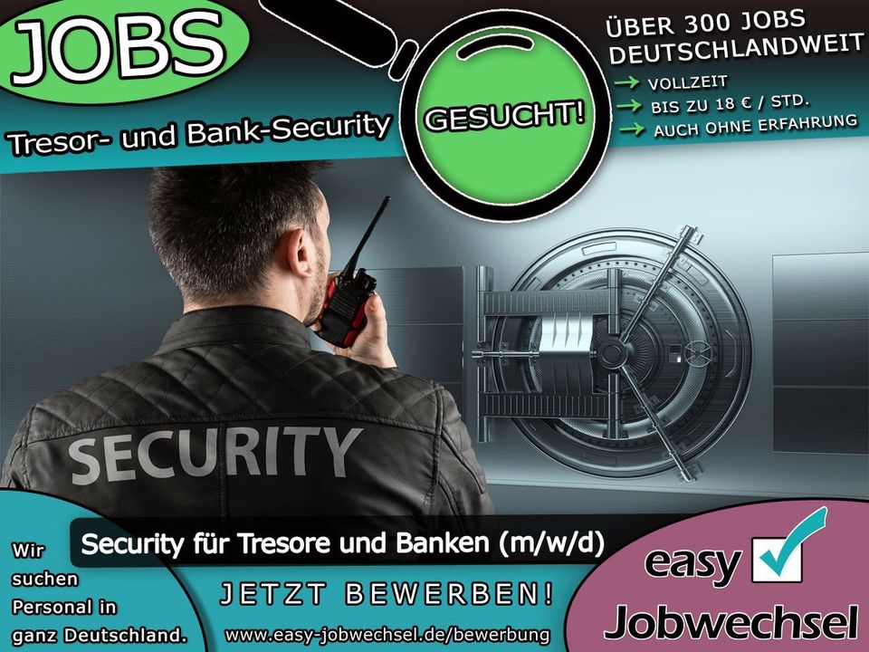 SECURITY für Tresore und Banken in Düsseldorf (m/w/d) gesucht | Einkommen bis zu 3.300 € | Berufsumstieg möglich! VOLLZEIT JOB in der Security Branche | Festanstellung als Sicherheitsmitarbeiter in Düsseldorf