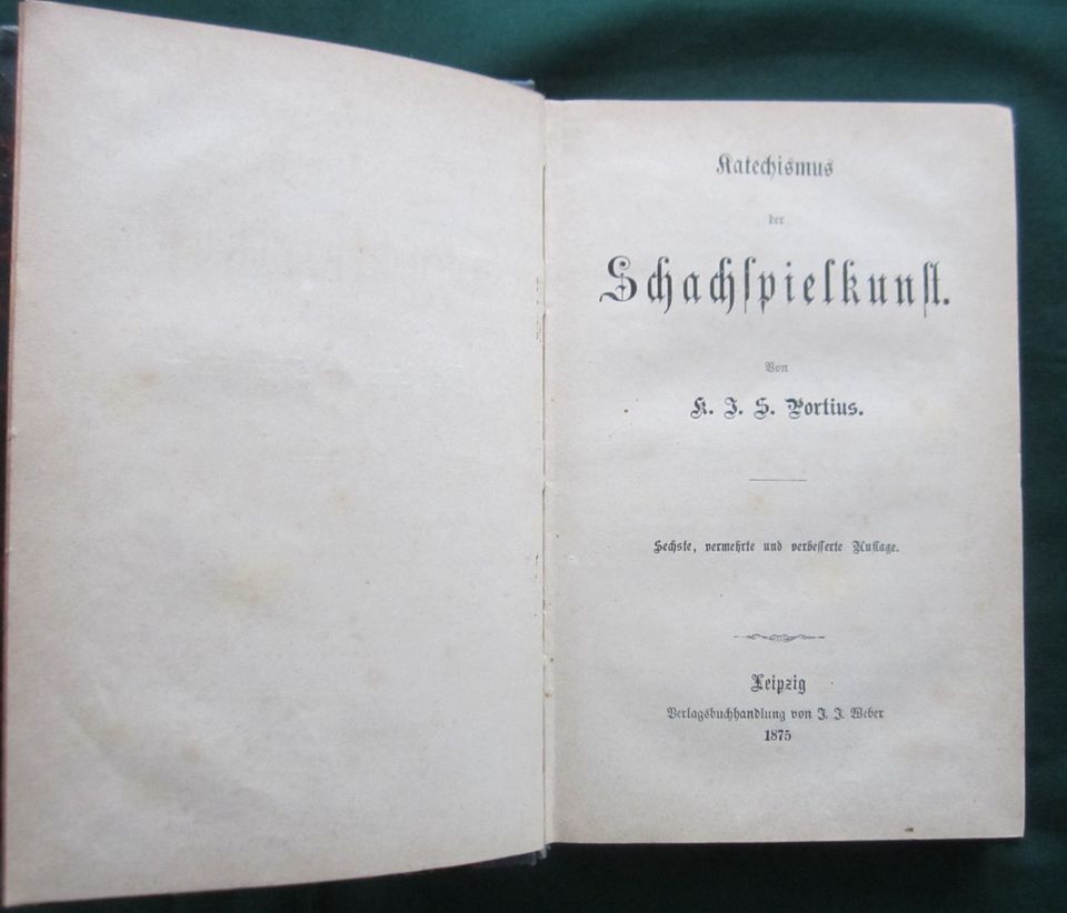 Schachbuch, Katechismus der Schachspielkunst, alt in Laichingen