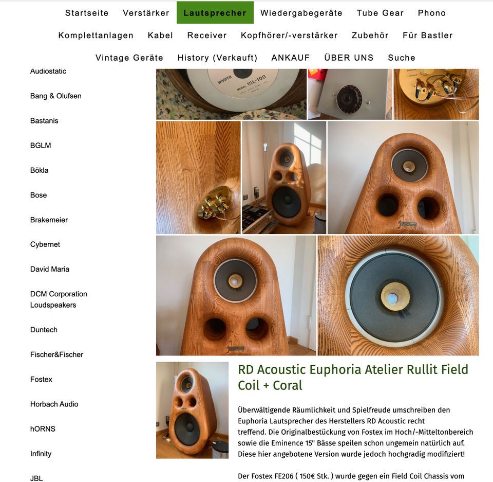 RD Acoustic Euphoria Atelier Rullit Field Coil ☘️HIFI ANKAUF☘️ in Friedberg (Hessen)